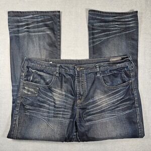 Buffalo David Bitton King-X Slim Boot Stretch Jeans Mens 42x32 Dark Wash Blue